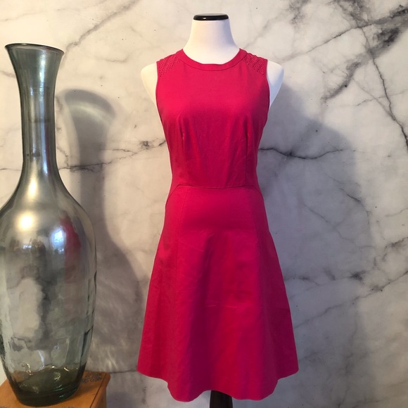 fuschia fit and flare dress